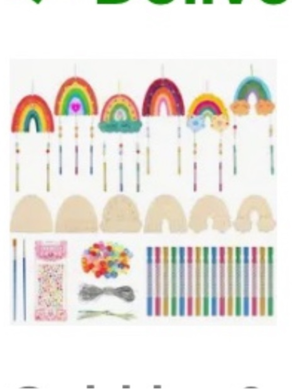 DIY Rainbow Wind Chime Craft Kit - Multicolor set of 12